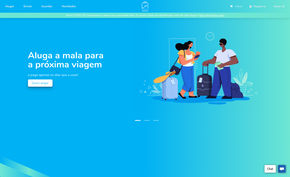 Ilustração do aluguer de malas