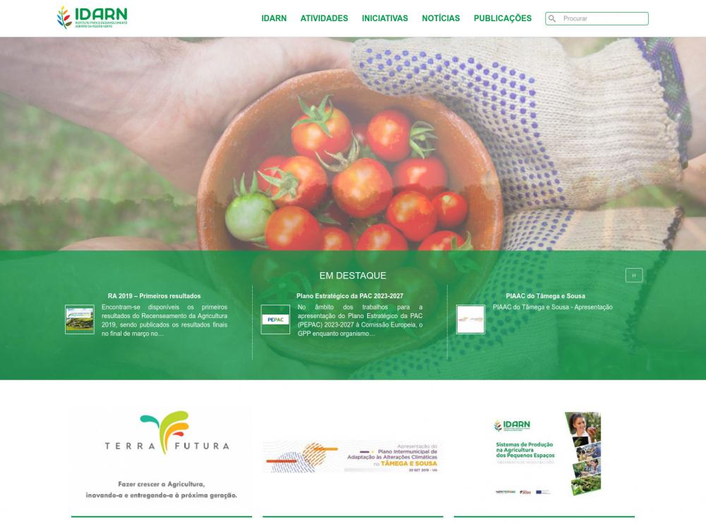 Homepage do Idarn