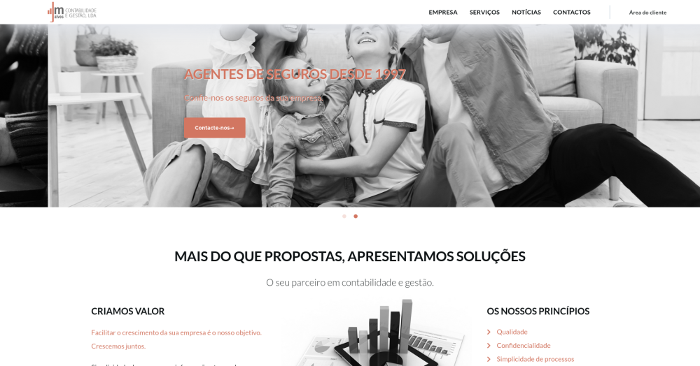 Homepage da JM Alves